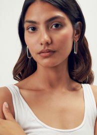 Rechteckige Creolen 925 Silber glänzend