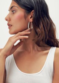 Creolen 925 Silber tropfenförmig matt