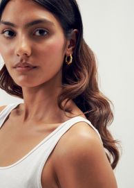 Creolen achteckig vergoldet 925 Silber