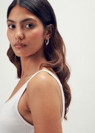 Creolen runddreieckig 925 Silber glänzend