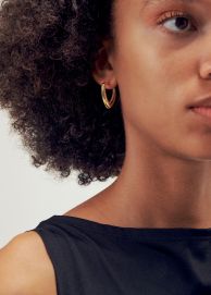 Creolen runddreieckig vergoldet 925 Silber