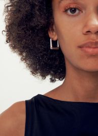 Creolen eckig 925 Silber glänzend