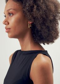 Creolen eckig vergoldet 925 Silber