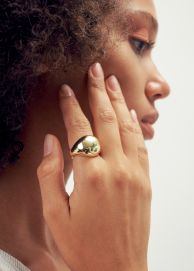 Statement Ring 925 Silber vergoldet glänzend