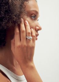 Ring 925 Silber mit gewelltem Verlauf