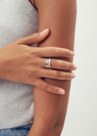 Ring 925 Silber gewellt matt-glänzend