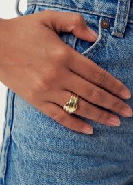 Ring 925 Silber vergoldet gewickelt