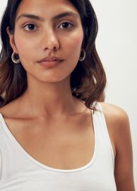 Ohrringe 925 Silber gerillt halbrund