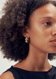 Ohrstecker 925 Silber vergoldet halbmondförmig