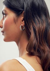 Creolen achteckig 925 Silber glänzend