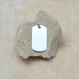 Rechteckiger Anhänger 925 Silber glänzend