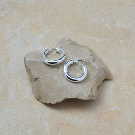 Creolen 925 Silber glatt mittelgross