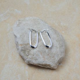 Rechteckige Creolen 925 Silber gl&auml;nzend