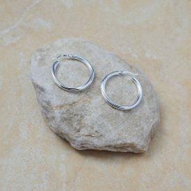 Creolen 925 Silber gerillt gross