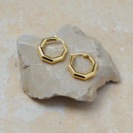 Creolen achteckig vergoldet 925 Silber