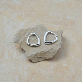 Creolen runddreieckig 925 Silber gl&auml;nzend