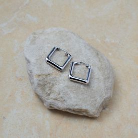 Creolen eckig 925 Silber gl&auml;nzend