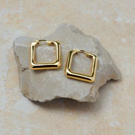 Creolen eckig vergoldet 925 Silber