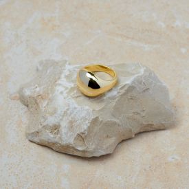 Statement Ring 925 Silber vergoldet glänzend