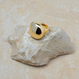 Statement Ring 925 Silber vergoldet glänzend