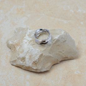Ring 925 Silber gewellt matt-glänzend
