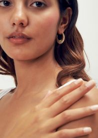 Ohrringe vergoldet gerillt halbrund