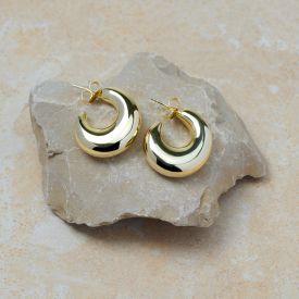 Ohrstecker 925 Silber vergoldet halbmondförmig