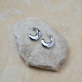 Ohrstecker 925 Silber halbmondförmig