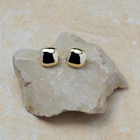 Ohrstecker 925 Silber vergoldet bauchig rund