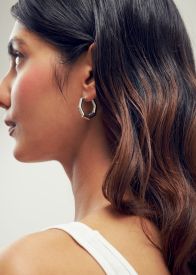 Creolen achteckig 925 Silber gl&auml;nzend